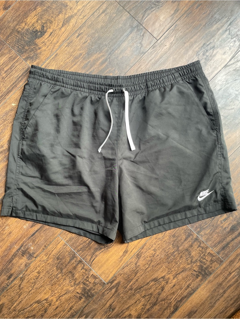 Nike Black Men’s Athletic Shorts with White Drawstring